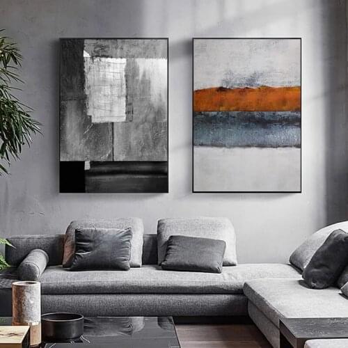 Abstract Industrial Style Canvas Painting Poster Print Modern White and Black Wall Art Pictures for Living Room Home Decoration