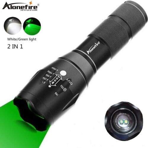 Alonefire G700-WG 2in1 White+Green lightLED Flashlight Bright Tactical Waterproof Hunting Light Scout Ultra Bright torch