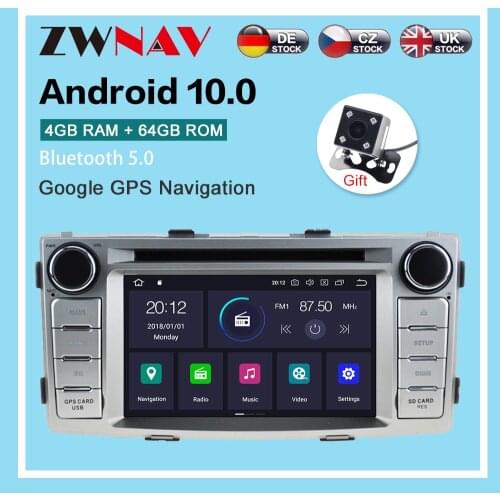 Android 10.0 Car DVD Player Bluetooth Audio Video stereo GPS Navigation For Toyota Hilux 2012 2013 2014 Support Radio dab System