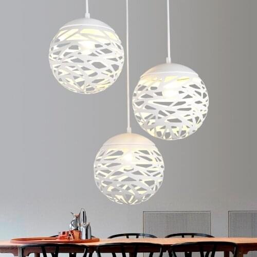 Free Shipping Modern Led Pendant Lamp White Black Painting Metal Pendant Light for Stair Dinning Living Room Hanging Lighting