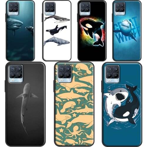 Shark and Killer Whale For OPPO Realme 8 Pro Q3 6 7 Pro GT Neo C3 C21 Case For OnePlus 9 8 Pro Nord 8T 9R Cover