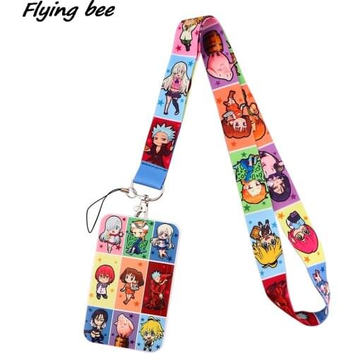 Flyingbee X1693 Anime Seven Deadly Sin Card Holder ID Holder Bus Card Holder Staff Card DIY Hang Rope Lariat Lanyard For Fan Kid
