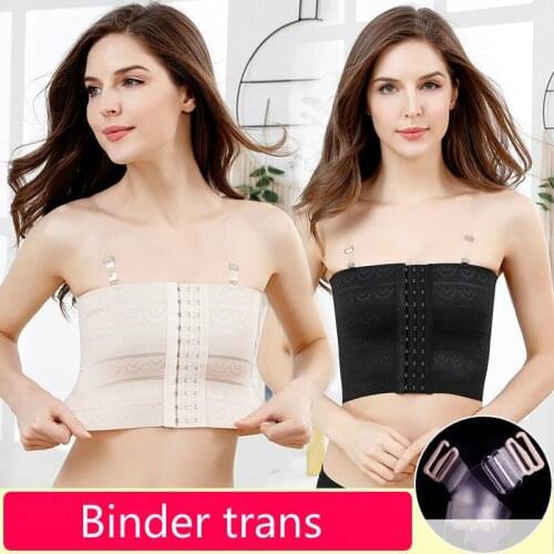 Breast Binder Trans With Bra Straps Tops Lesbian Breathable Buckle Short Chest Breast Tomboy Bra Intimates Shaper