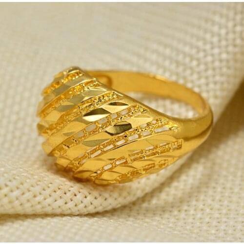 Dubai Ethiopia 5Style flowers Gold Color Ring for Women/Girl Arab Ring Copper Jewelry Middle Eastern Israel/Iraq/Oman/Gift