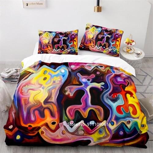 Adult Landscape Bedspread Bedding 2-3 Piece Set Queen King Color Lead Painted Down Quilt Cover and Quilt Cover Home Decor