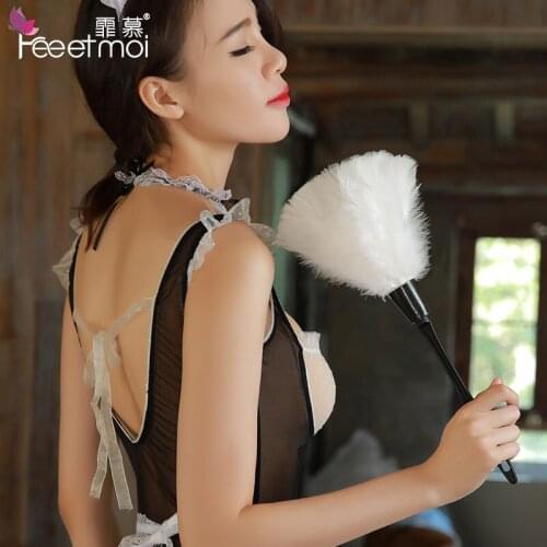 Exotic-Accessories Leather Spanking Paddle Feather Flirt Whip feather hand shoot Flogger adult products passion Tickler Couples