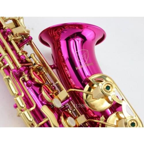 Beautiful MARGEWATE Rosered Plated Alto Saxophone for Beginner E flat Sax with Case Good Condition Free Shipping