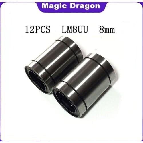 Linear Rail Magic Dragon Cnc Router Parts Free Shipping 12pcs/lot Lm8uu Linear Bushing 8mm Ball Bearing 3d Printer Parts Lm8 Cnc