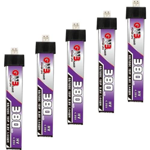 5PCS GNB 380mAh 3.8V 60C HV 4.35V Lipo battery PH2.0 Plug for US65 UK65 Inductrix Beta65S URUAV UR65 Mobula 7 Tiny Whoop Drone