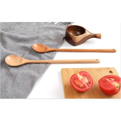 1pc Multipurpose spoon Hot pot spoon Wooden Noodle Dessert Honey Ladle Mixing spoon Cooking tools for Home kitchen restaurant
