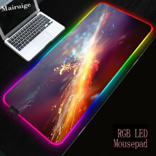 Mairuige Custom Large Size Gaming Anime Mouse Pad RGB LED Glow PC Table Mats Rubber Diy Own Carpet Mat Game Player Dedicated