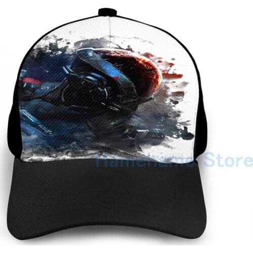 Fashion Mass Effect Basketball Cap men women Graphic print black Unisex adult hat