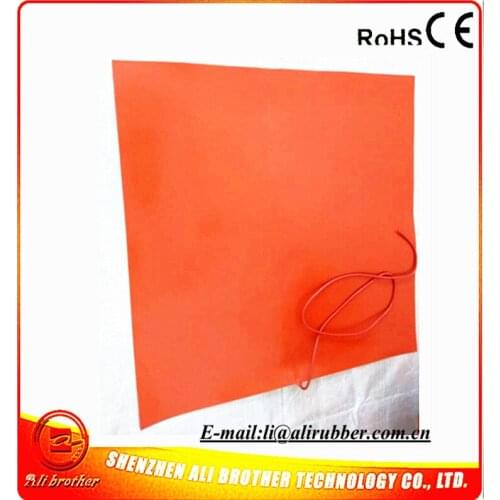 Silicone Rubber 3D Printer Heater large silicone heated bed 230v 4000w 1200*1200*1.5mm 1000mm lead wire