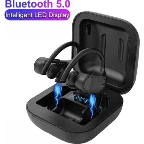 New Sports Fitness Wireless Headphones Bluetooth 5.0 TWS Headset Digital Display Screen Waterproof 8D Stereo HIFI Sound Earphone