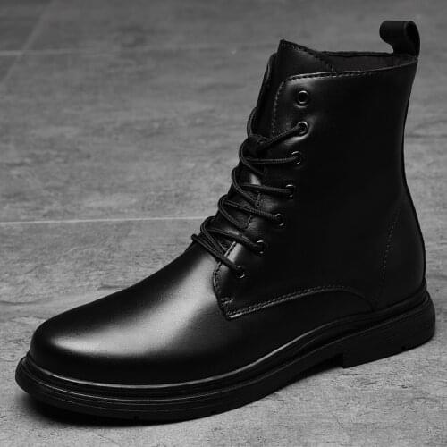 New Military Tactical Ankle Boots Men Outdoor Leather Winter Fur Warm Man Boots Us Army Hunting Boots Men Shoes Casual Brogue