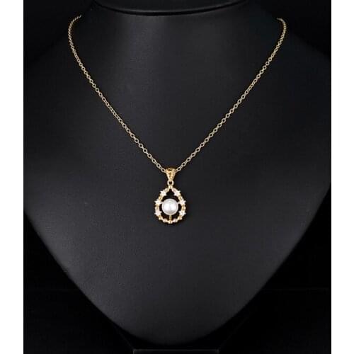 Initial Imitation Pearls Necklace for Women Pendant Necklace Valentines Day Gift