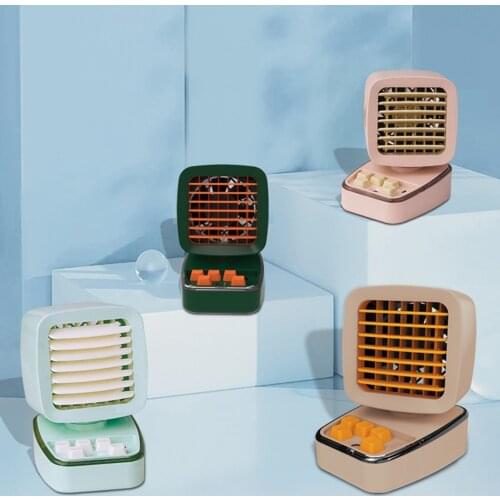 Personal Tabletop Mini Air Cooler Fan for Home Bedroom Kids Room Dorm Car 3 Wind Speeds Small Cooling Fan with LED Light