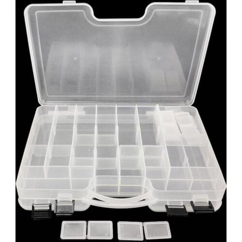 29.5 x 19 x 6cm Durable Movable Compartments Fishing Tackle Box Double Sided Transparent Fishing Lure Bait Hooks Storage Case