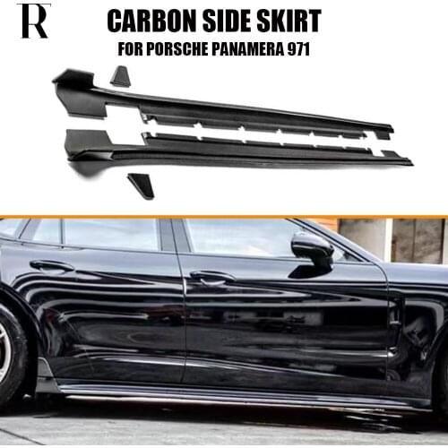 Carbon Fiber Side Bumper Extension Skirt for Porsche Panamera 971 2017 UP Auto Racing Car Bodykit Side Skirts