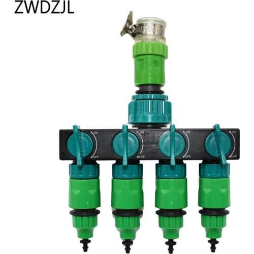 1/4" Garden hose splitter 4 way Tap water splitter Garden tap 4/7 8/11 Shunt four outlets Pipes Splitters connector 1pcs