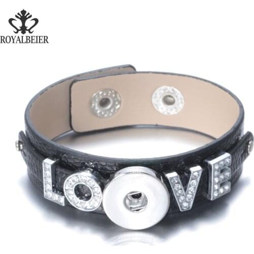 RoyalBeier Multi Styles PU Leather Snap Bracelet&Bangle 20mm Snap Jewelry Fit 18mm Snap Button DIY Jewelry