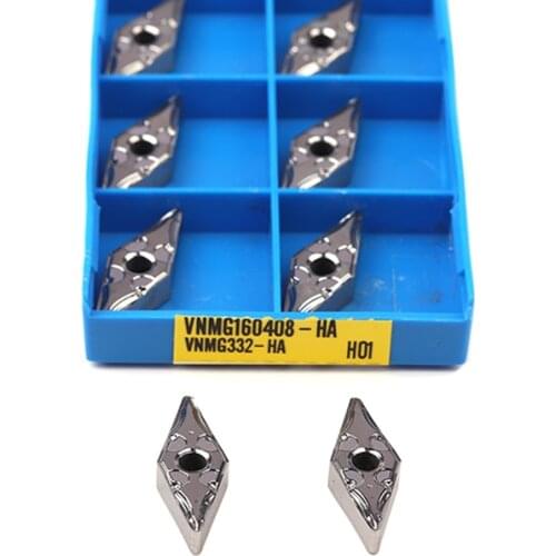 10pcs VNMG160402 HA H01 VNMG160404 HA H01 CNC Lathe External Turning Tools VNMG160408 HA H01 Carbide Inserts Processing Aluminum