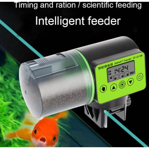 Smart Automatic Fish Feeder Aquarium Feeder Fish Tank Auto Feeding Dispenser with LCD Indicates Timer Aquarium Accessories