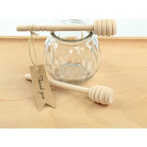 10pcs wooden Honey Stick with thank you tag wedding souvenirs wedding favor and gift kids birthday party supplies