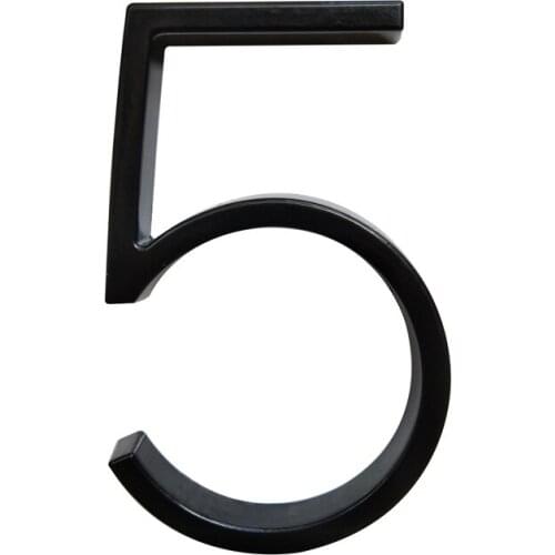 12cm Big 3D Modern House Number Door Home Address Numbers for House Number Digital Door Outdoor Sign Plates 5 Inch. #0-9 Black