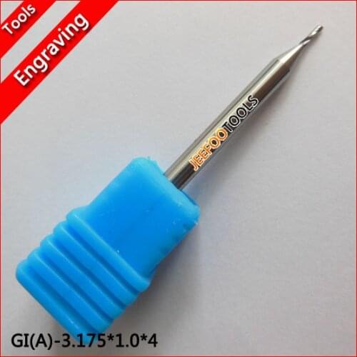 3.175*1.0*4mm NEW Efficient one flute tungsten carbide milling cutter, FREE Shipping end mill cutting router bits for acrylic
