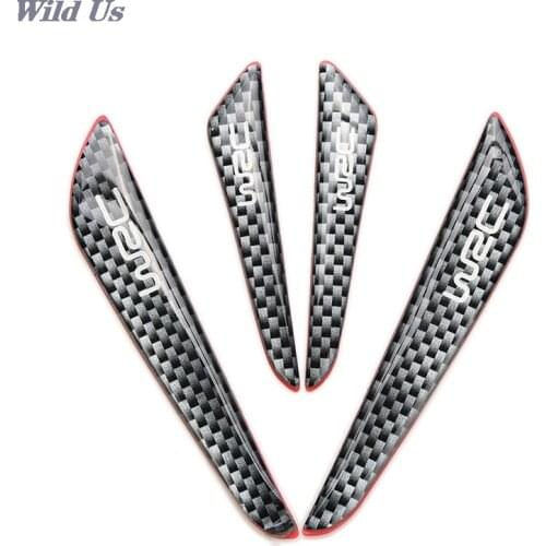 4PCS carbon fiber Car Door Decoration Strip General universal Crash Bar Anti-Rub Bumper Door side Edge Protection stickers