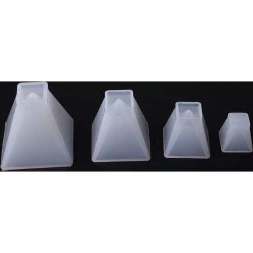 4 Pack Pyramid Jewelry Casting Molds Silicone Resin Jewelry Molds for DIY Jewelry Craft Making, The Multi-Faceted Silicone Mold