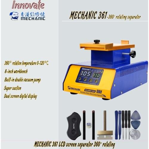 360° rotation 8 inch separator MECHANIC 361 LCD screen separator Built-in double vacuum pump Dual screen digital display