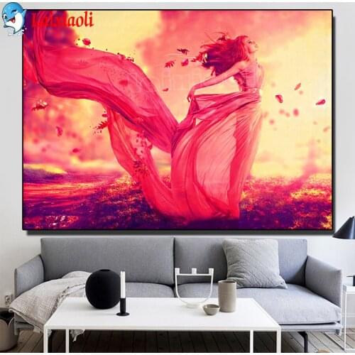 Beauty woman 5d Diy Diamond Painting dance girl landscape full square drill,full round diamond embroidery mosaic new home decor