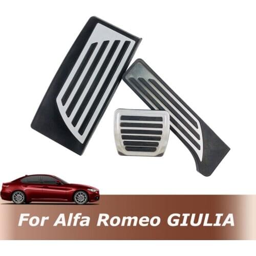 Car Styling Pedal Pads Covers for AT Alfa Romeo Giulia Stelvio Accelerator Footrest Pedal Brake Pedals Interior Accessory