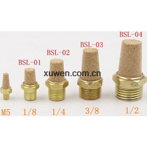Free shipping 4Pcs BSL-04 Pneumatic Parts 1/2" Thread Exhaust Noise Filter Muffler