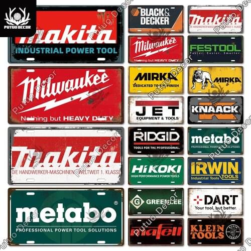 Putuo Decor Tool Brand License Plate Metal Sign Plaque Metal Vintage Home Wall Decor Garage Man Cave Workshop Club Decoration