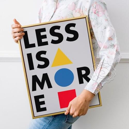 Bauhaus Art Poster, Less is more Print Art, Yellow Red Blue Wall Art, Bauhaus Museum Wall Stickers, Exhibition Print Home Decor
