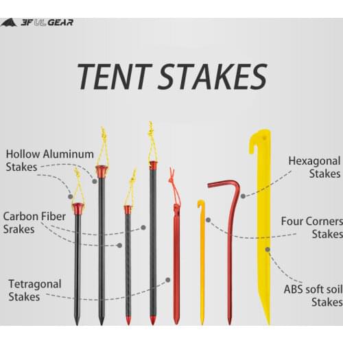3F UL GEAR 15.5 cm Pegs Aluminum Stakes Nail For Camping Tent Rope Ultralight Tent Accessories 5 pcs Equipment Outdoor Travel