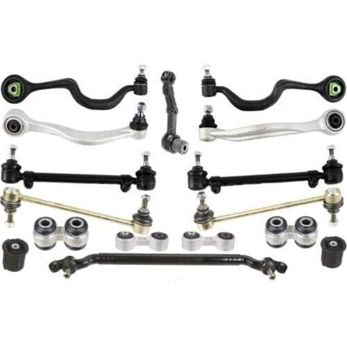 16 pcs per set stock auto suspension kits control arm/drag link/stabilizer link/tie rod/steering lever/bushing fit forBMW 7 E32