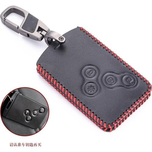 Leather Car Key Case For Renault Koleos Laguna Megane 1 2 3 Sandero Scenic Captur Clio Duster Fluence Remote Fob Protector Cover