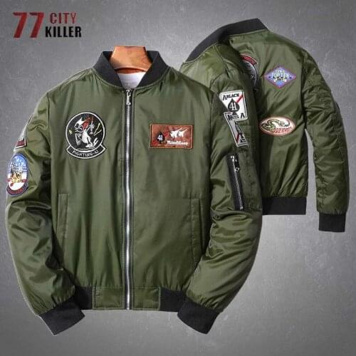 Tactical Air Force Flight Jacket Mens Vintage Embroidery Baseball College Pilot Bomber Military Jackets for Men Chaquetas Hombre