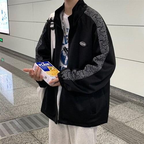 Cashew flower jacket mens spring and autumn Korean version trend loose student handsome coat tide brand versatile casual coat