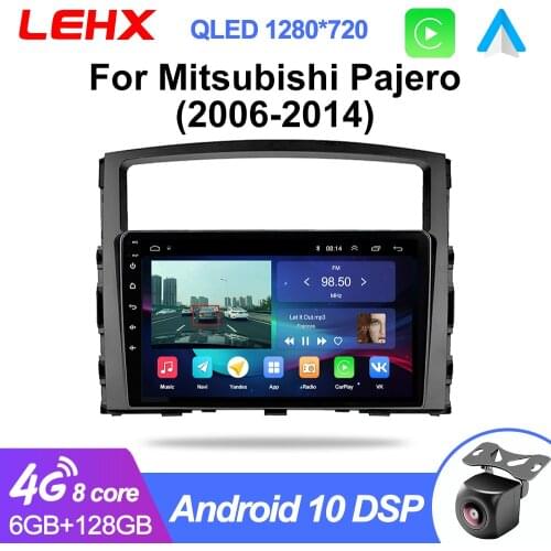 LEHX Car Radio Multimedia Video Player Navigation GPS Android 9.0 2 din For Mitsubishi Pajero 4 V80 V90 2006-2014 No 2din