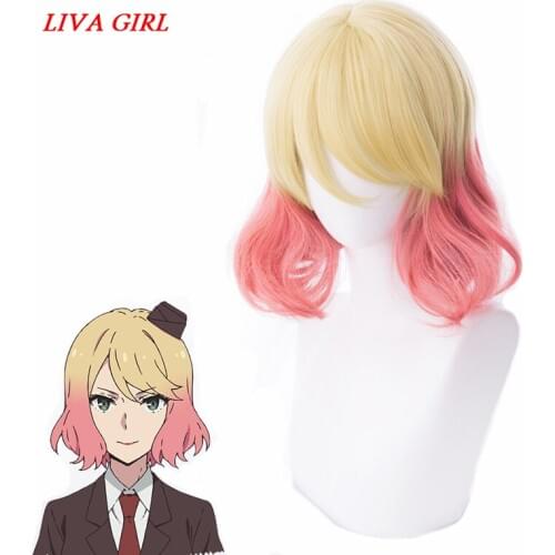 Liva girl Angels of Death Catherine Ward Cosplay Wig Mixed Gradual Color Short Hair Halloween