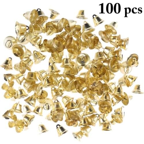 1cm Small Mini Jingle Bells Gold Pet Hanging Metal Bell Wedding Christmas Decoration Accessories Bells For Crafts