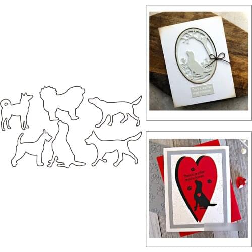 2021 New Animal Dog Silhouette Metal Cutting Dies For Mould Cut Paper Craft Making Greeting Card and DIY Scrapbooking No Stamps