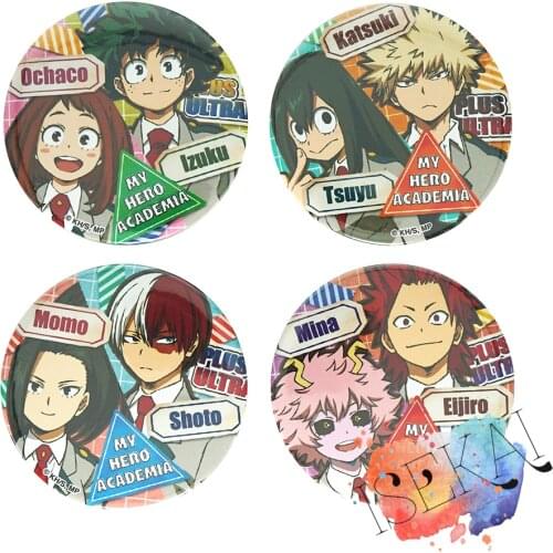 My Hero Academia Anime Boku No Hero Academia Badge Deku Shoto Denki Asui Bakugo Eijiro Momo Mina Metal Badge Brooch Pins