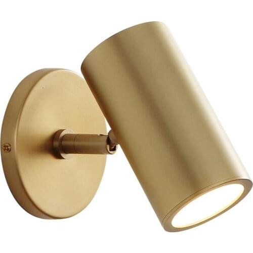 Post Golden Polish Wall Lamp Originality Northern Europe Bedroom Bedside Aisle Stairs Mirror Front Hotel Brass Small Wall Lamp