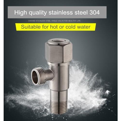 Stainless Steel 304 G1/2(4′) Angle Valve Connector Bathroom Toilet Kitchen Sink Stop Water Faucet Inlet Shower Valve Adapter